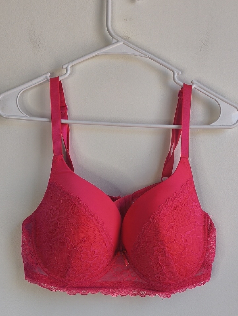 Hot Pink Lace Underwire Bra